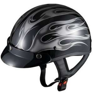  GLX Dot Approved Flame Graphic Motorcycle Half Helmet with 