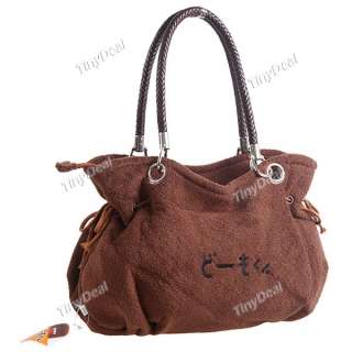  Brown Sturdy Plush Domo Kun Dual Strap Shoulder Bag NBG 45375  