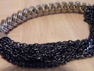 Kenneth Cole Gold/Gun Metal Chain Stretch Bracelet  