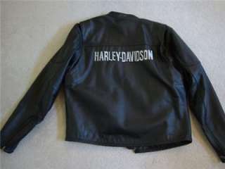 Harley Davidson Classic Leather Jacket w Zip Liner Mens Large OR 