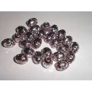  Light Pink Oval Diamond Cut Beads   Set of 5 Everything 
