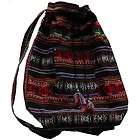 Black backpack hippie, VTG 70s, ethnic fabric Aguayo from Bolivia