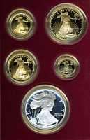 1995 W American Eagle 10th Anniversary Proof Gold & Silver Coins 