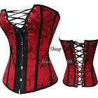 Sexy Elegant Red Lace up Intimate Overbust Corset Bustier Top /G 