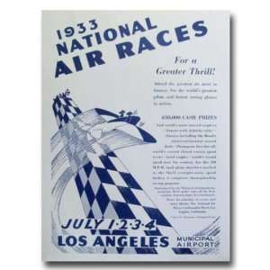 1933 Los Angeles Air Races Poster Print 