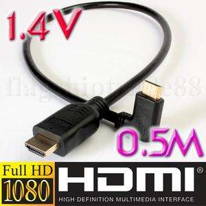 5m V1.4 HDMI to mini HDMI 90 angle 1.4v HDMI cable for SONY 