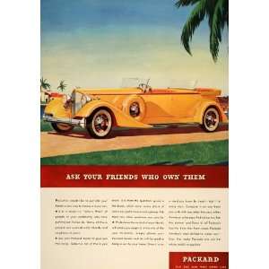  1934 Ad Packard Motor Car Co. Yellow Convertible Auto 