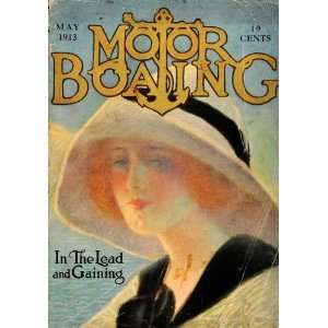  1913 Cover Motor Boating Woman In the Lead and Gaining 