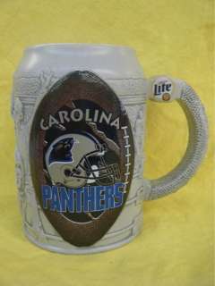 1999 Miller Lite Carolina Panthers Stein Beer Mug Glass  
