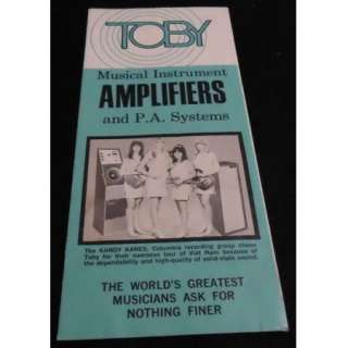 c1966 Toby Amplifiers Brochure Fort Worth TX  