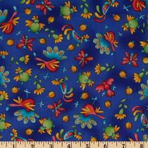  43 Wide Bee Happy Birds Of A Feather Royal Fabric By The 