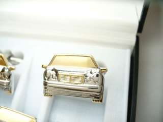   GOLD MERCEDES TIE BAR LEXUS SALESMAN GROOM WEDDING NEW GIFT BOX  