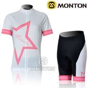  2011 monton team pink&white female cycling jersey short 