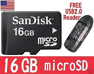 SanDisk 16GB 16G microSDHC microSD SD SDHC Card R1 blk  