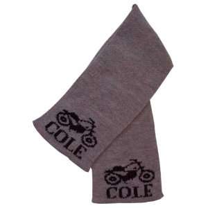  personalized scarf with name and vintage motorcycle