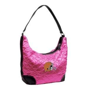  NFL Cleveland Browns Pink Quilted Hobo