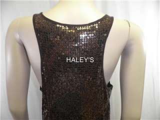 New MK Michael Kors Brown Sequin Dress Size L, XL Sexy Cocktail Party 