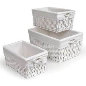    Badger Nursery Space Saving Basket Set (White)
