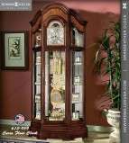 610940 Howard Miller Large curio grandfather Clock in Oak triple chime 