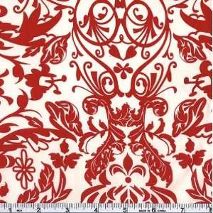  45 Wide Hot Couturier Damask Red Fabric By The Yard 