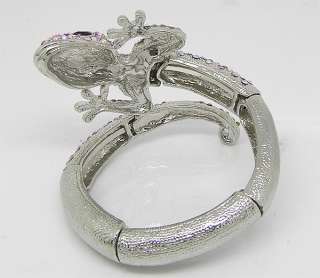 Lizard Gecko bracelet bangle w Swarovski Crystal B250  