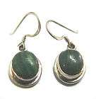 Malakite Sterling Silver Earrings Handmade 31 x 12 mm