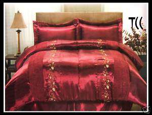 NEW Margarita Burgundy 4 piece Red Comforter Set Queen  
