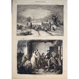  Sheep Winter La Houve Farmer Artist Fine Art 1859 Print 