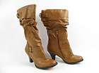 SM York Medina Mid Calf Boots Womens 7.5 COGNAC $70
