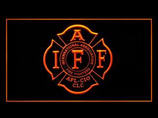 250005O LED Sign Firefighter Helmet Ladder Fire IAFF  