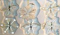Snowflake Ornament Sparkling large Flake Icicles 6 Lot  