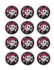 PIRATE GIRL Edible Cupcake Image Icing Toppers Skull