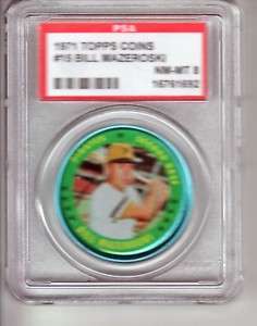 1971 Topps Baseball Coin Bill Mazeroski #15 PSA 8  