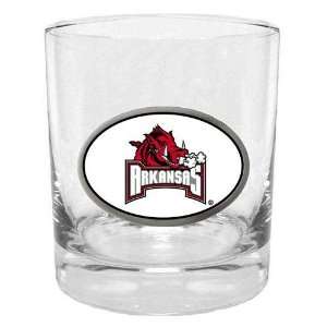  Arkansas Razorbacks NCAA Team Logo Double Rocks Glass 