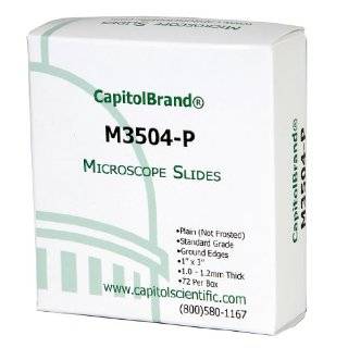   Plain Microscope Slides, 3 Length x 1 Width x 1mm Thick (Box of 72