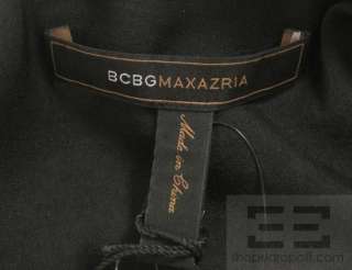 BCBG Max Azria Black & Silver Zipper Detail Belted Sleeveless Dress 