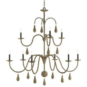 Currey and Company 9111 Bayside   Nine Light Large Chandelier, Old 