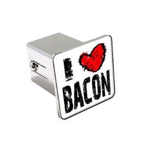  I Heart Love Bacon   Chrome 2 Tow Trailer Hitch Cover 