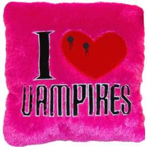 14 I Love Vampires Embroidered Accent Pillow   High Quality Plush 