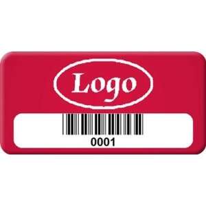  Sequential Barcode Custom Asset Tag, for Logo AlumiGuard Metal Tag 