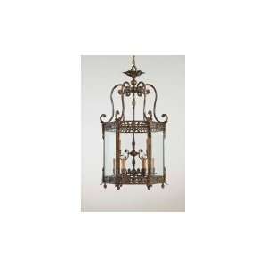   Foyer Lantern in Bronze Oxide with Clear Glass glass