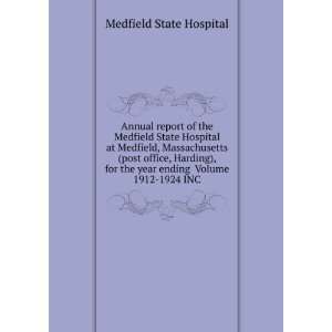  Annual report of the Medfield State Hospital at Medfield 