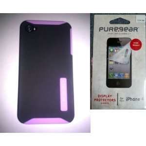 New OEM Apple iPhone 4S Incipio Purple Silicone and Black Outer Shell 