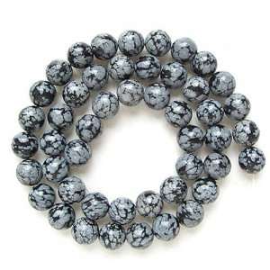  Snowflake Obsidian Round Gemstone Loose Beads Strand 8mm 