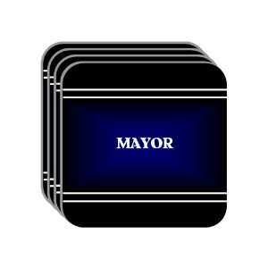 Personal Name Gift   MAYOR Set of 4 Mini Mousepad Coasters (black 