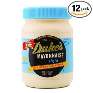 Dukes Mayonnaise Light, 18 Ounce Jars (Pack of 12)  