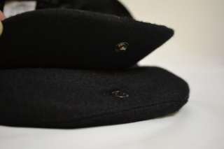 PLAIN BLACK WOOL FEEL FRONT SNAPBRIM NEWSBOY IVY CABBIE GOLF DRESS HAT 