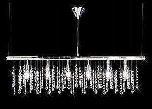   Crystal chandelier Linear Bar light Fixture w. hanging kit 6 Lts