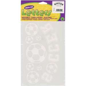  Iron On Letters Soccer Motif White