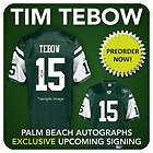 TIM TEBOW Signed NEW YORK JETS Green Custom Jersey   PBA COA